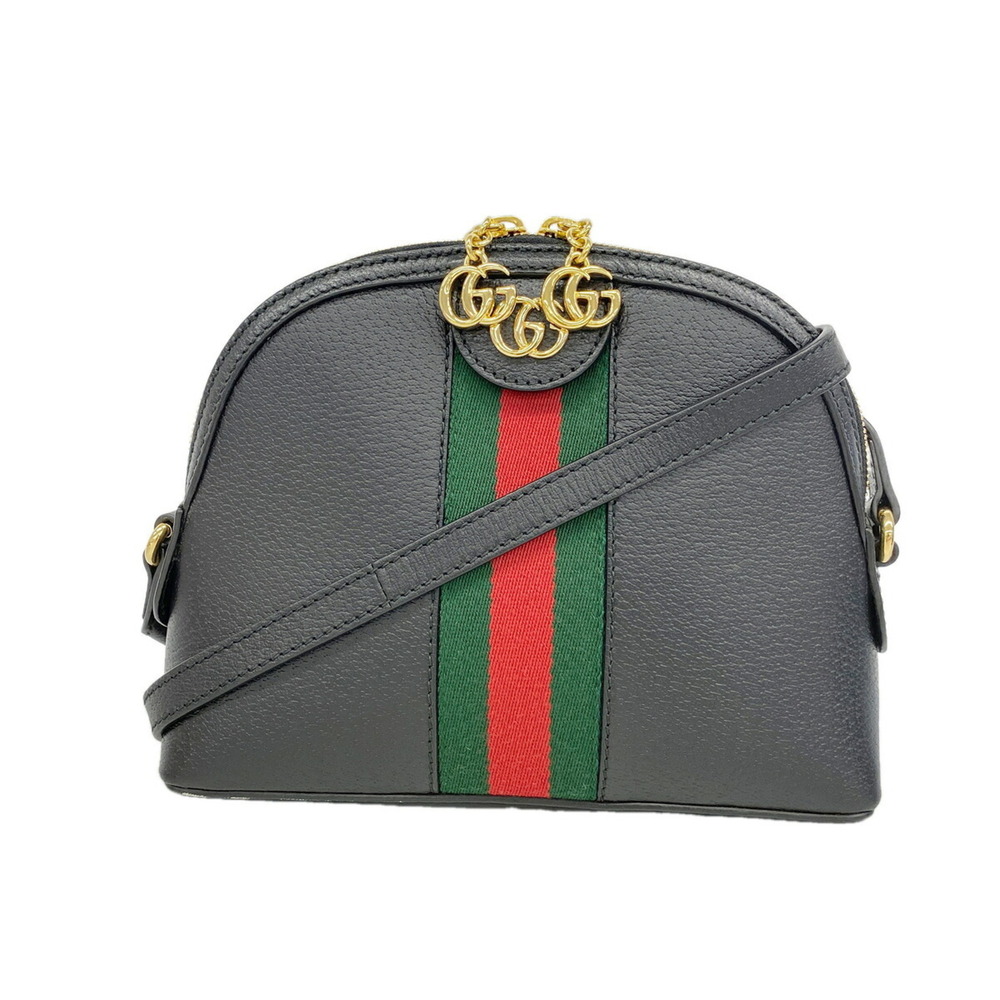 GUCCI Authentic Black Leather Shoulder Bag